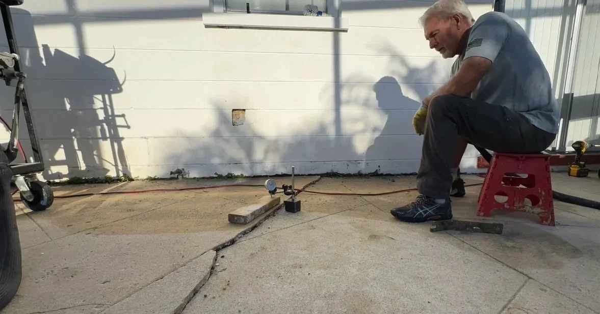 Repair and level damaged concrete
